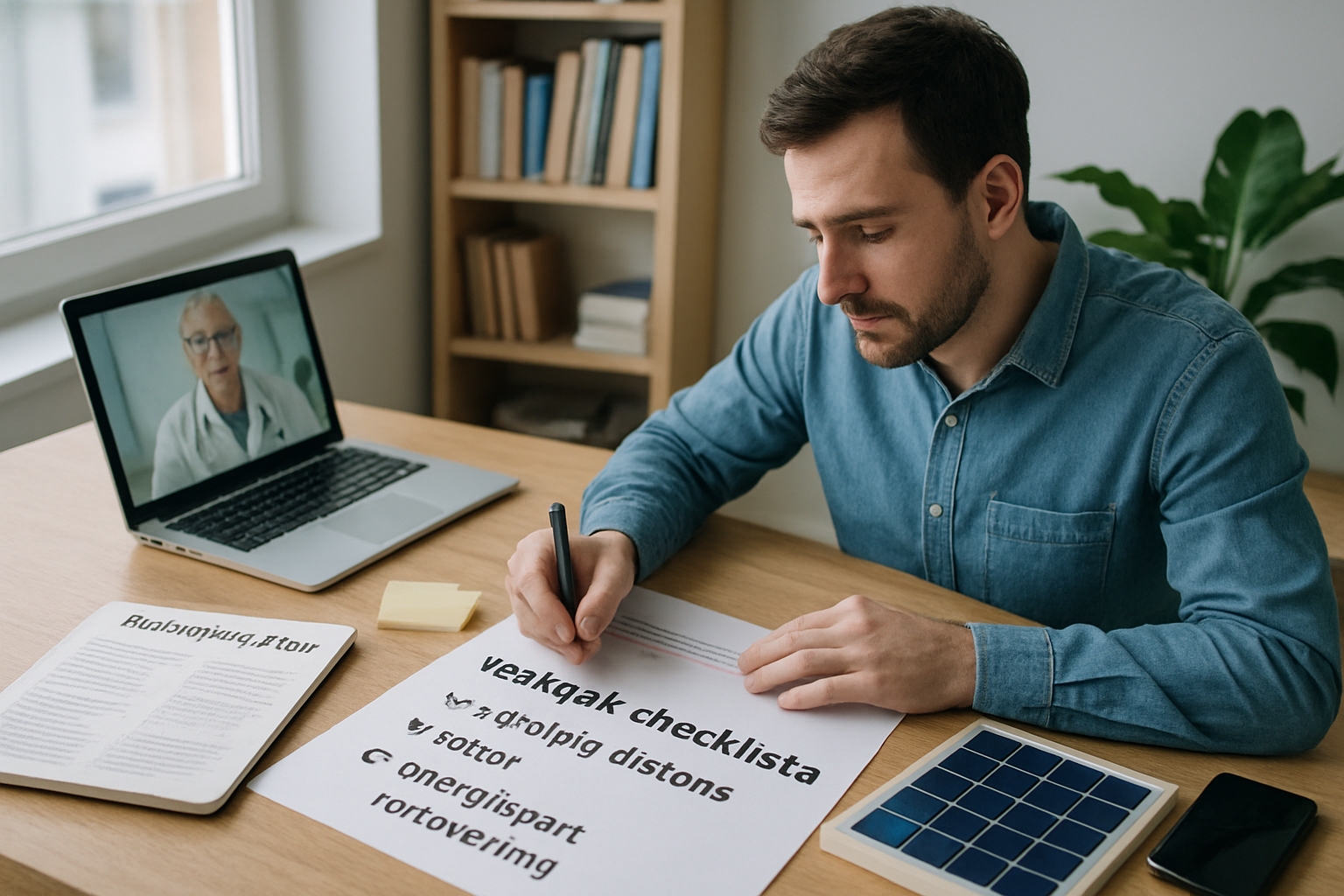Praktisk checklista för vård på distans, resor och energismart renovering